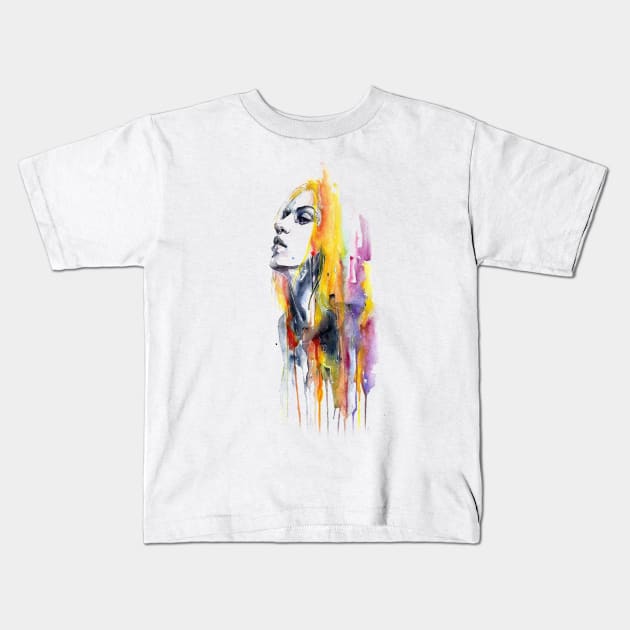 Splash Woman Kids T-Shirt by cwtu26